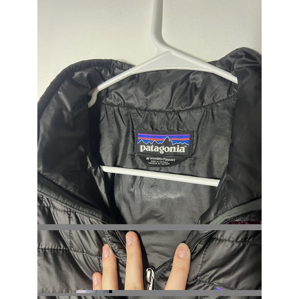 Patagonia Women's Black Nano Full Zip Puffer Jacket Coat - Size Medium, EUC - Picture 5 of 8